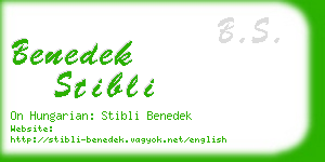 benedek stibli business card